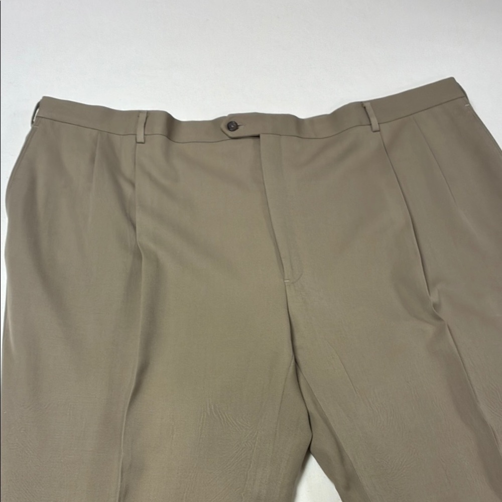 Joseph & Feiss Pleat Front 100% Wool Classic Tan Dress Pants Size 52